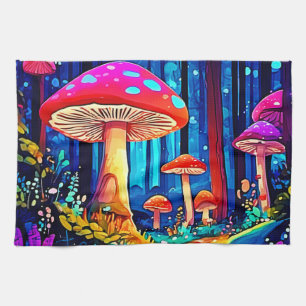 Magic Mushroom Path Design Kitchen Towel