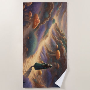 Magic Mushroom Planet Beach Towel