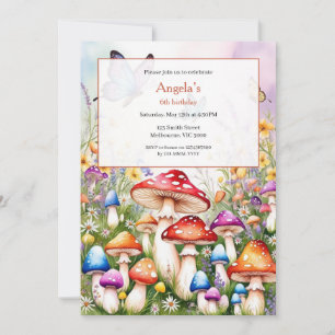 Magic Mushrooms Birthday Girls Invitation