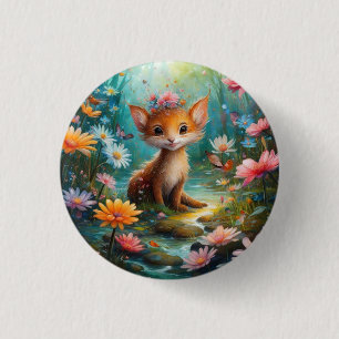 Magic mushrooms butterflies      1 inch round button