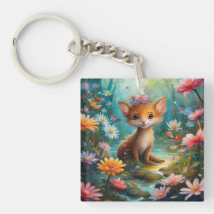 Magic mushrooms butterflies keychain