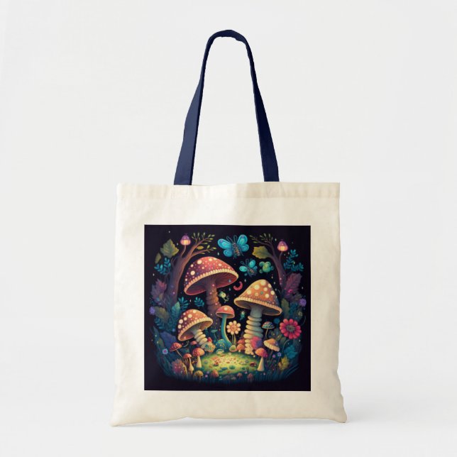 Magic mushrooms butterflies      tote bag (Front)
