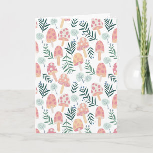 Magic Mushrooms Cute Forest Pattern Card