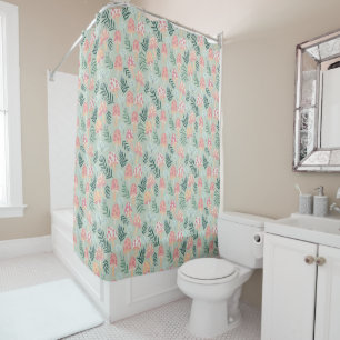 Magic Mushrooms Forest Pattern Pink Green