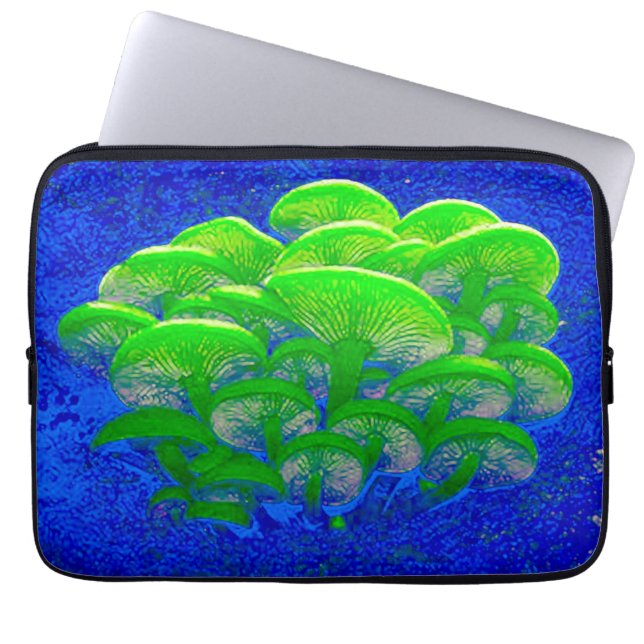 Magic Mushrooms Psychedelic Digital Art Laptop Sleeve (Front)