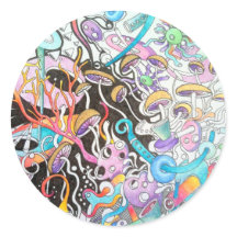 Magic Mushrooms Round Sticker