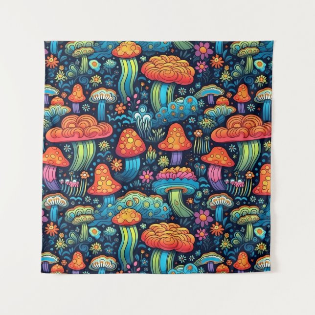 Magic Mushrooms Tapestry (Front)
