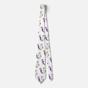 Magic Mushrooms Watercolor Purple Art Tie