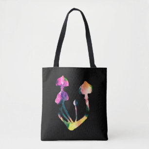 Magic Mushrooms Watercolor Purple Art Tote Bag
