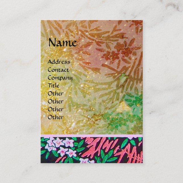 MAGIC MYRTLE / Sparkling Gold Reflections Business Card (Front)