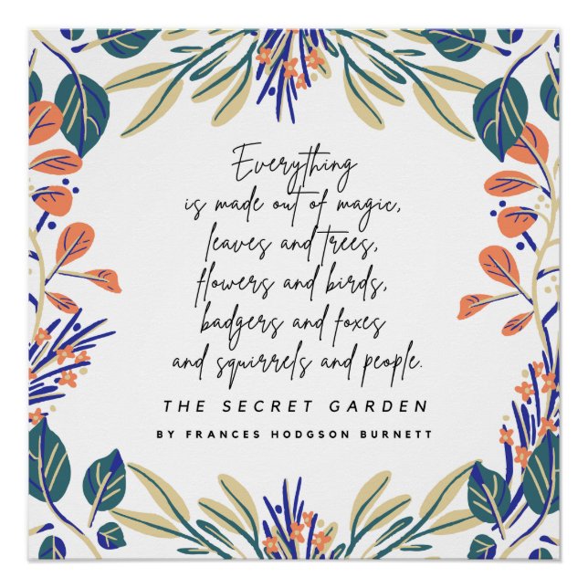 Magic Nature Secret Garden Quote F Hodgson Burnett Poster (Front)