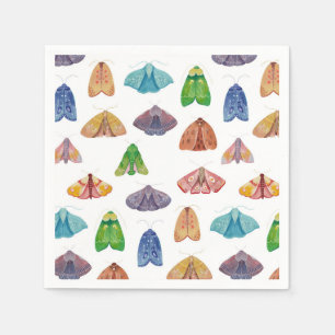 Magic night moth pattern. Mystical butterfly Napkin