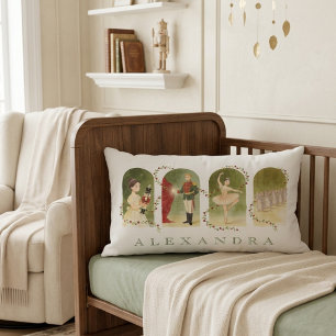 Magic Nutcracker Ballet Storybook Christmas MH26 Lumbar Pillow