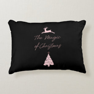 Magic of Christmas Reindeer and Tree Accent Pillow