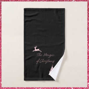 Magic of Christmas Reindeer and Tree Hand Towel