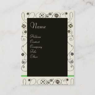 MAGIC OF THE SPRING bright black white green Business Card
