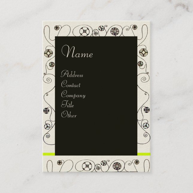 MAGIC OF THE SPRING bright  black white yellow Business Card (Front)