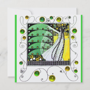 MAGIC OF THE SPRING bright green white yellow Invitation
