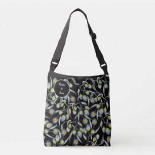 Magic Olive Watercolor Hand-painted Monogrammed Crossbody Bag