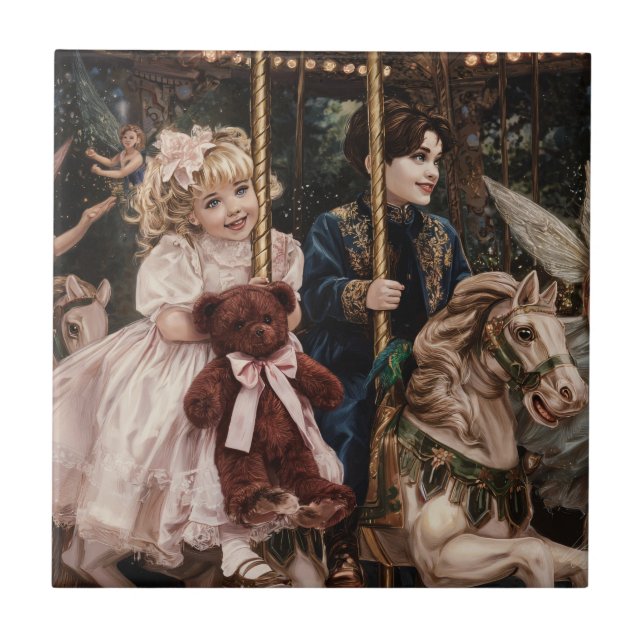 “Magic on the Carousel with My Red Teddy” Tile (Front)