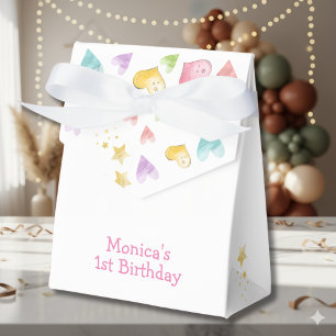 Magic one pastel unicorn first birthday favor box
