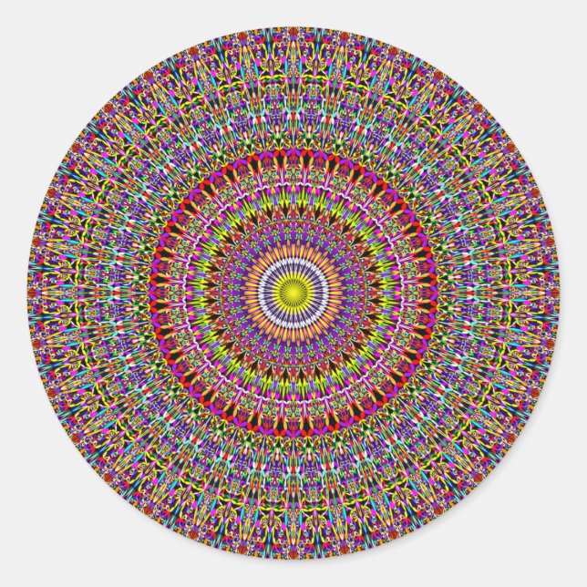 Magic Ornate Garden Mandala Classic Round Sticker (Front)