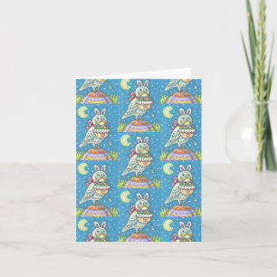 MAGIC OWL & EASTER BASKET GREETING CARD Verse