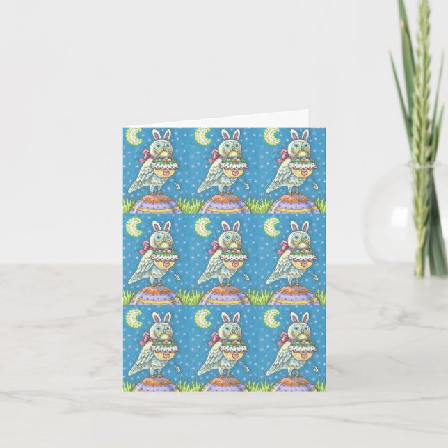 MAGIC OWL & EASTER BASKET GREETING CARD Verse (Front)