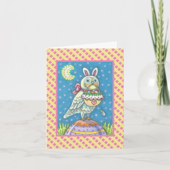MAGIC OWL & EASTER BASKET GREETING CARD Verse (Front)