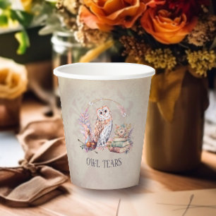 Magic Owl Tears Girl Wizard Birthday Paper Cups