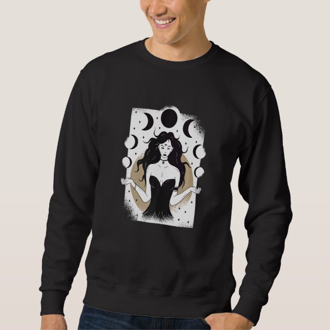 Magic Pagan Wiccan Wicca Witch Lunar Moon Goddess Sweatshirt (Front)