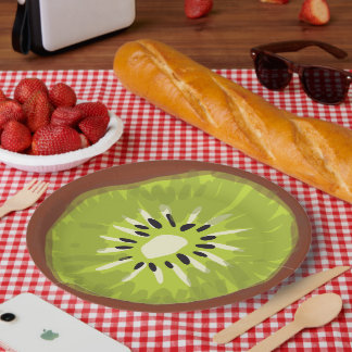 Magic painting Kivi Greenery Birthday celebration  Paper Plate