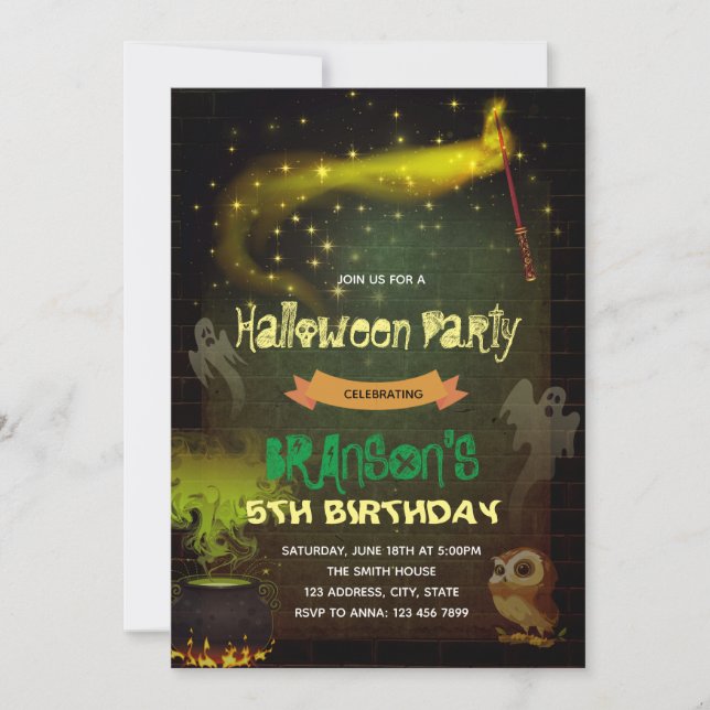 Magic party birthday invitation (Front)