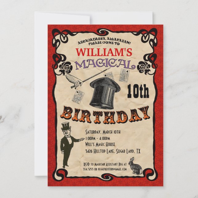 Magic Party Invitation (Front)
