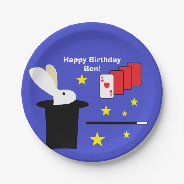 "Magic Party" Personalized Paper Plates (Front)