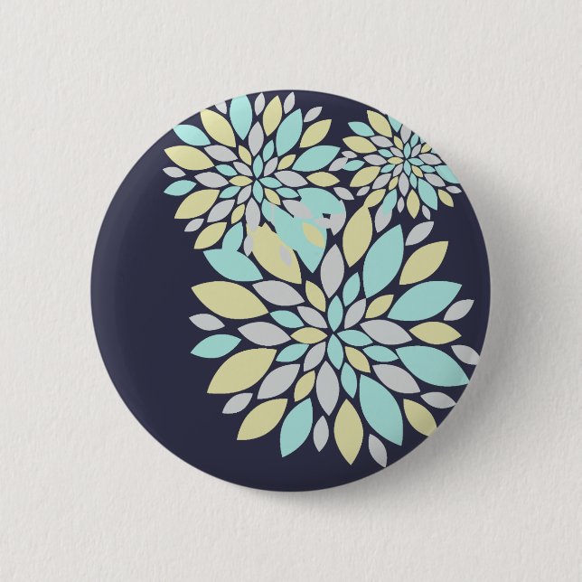 Magic Pastel Colour Flower Petals 2 Inch Round Button (Front)