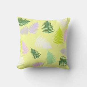 Magic Pastel Fern Leaves Cushion Throw Pillow