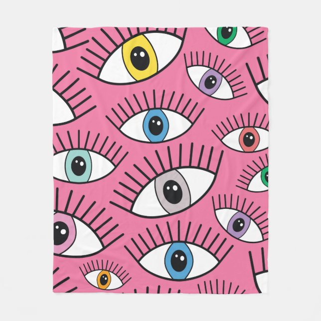 Magic pattern with colourful eyes. Mystic backgrou Fleece Blanket (Front)