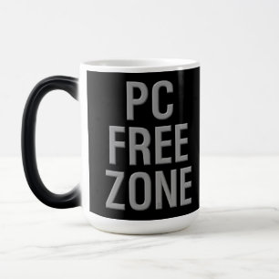 Magic PC Free Zone black morphing mug