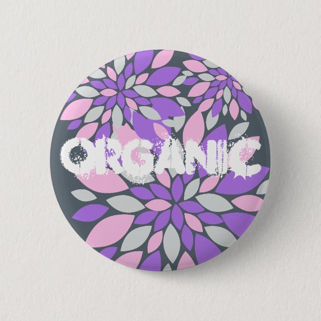 Magic Petals Purple Flowers 2 Inch Round Button (Front)