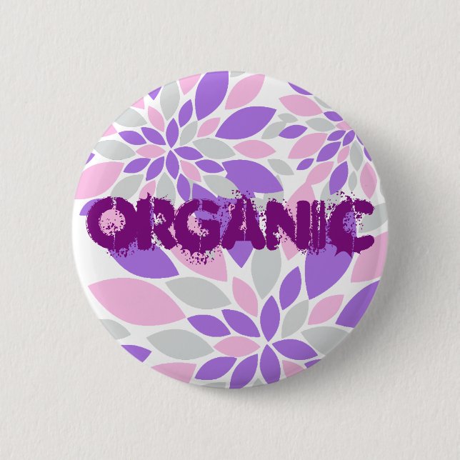 Magic Petals Purple Flowers 2 Inch Round Button (Front)