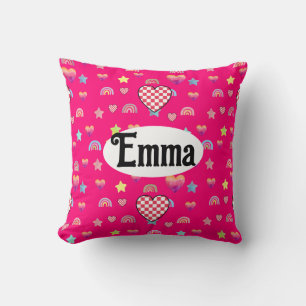 Magic pink candy world throw pillow
