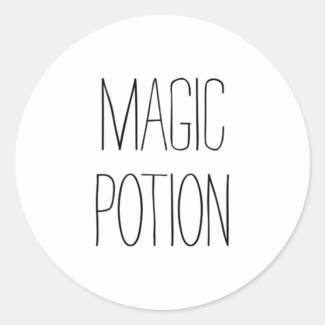 Magic potion cute handwritten typography Halloween Classic Round Sticker (Front)