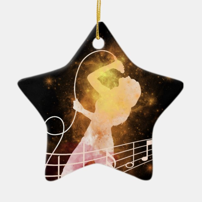 Magic Power of Music and Singer  Ceramic Ornament (Front)