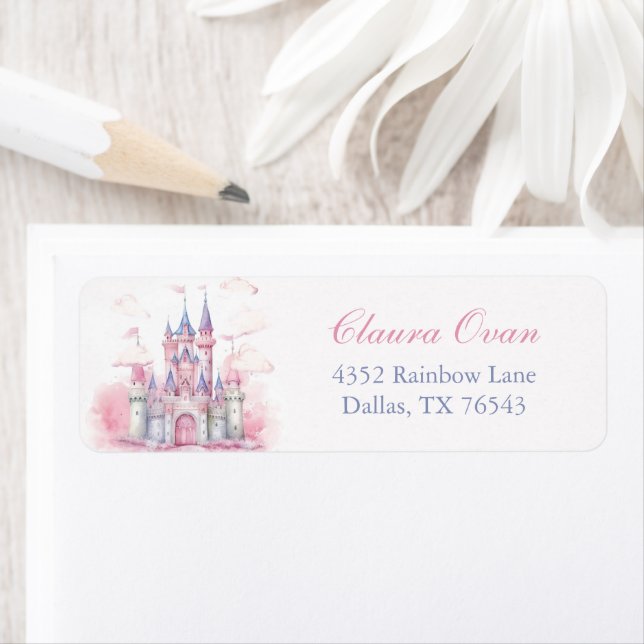 Magic Princess Castle Birthday Party Address Label (Insitu)