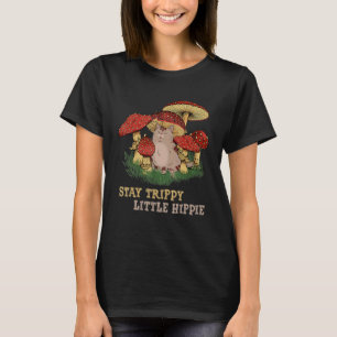 Magic Psilocybin Mushrooms Cat Stay Trippy Little T-Shirt