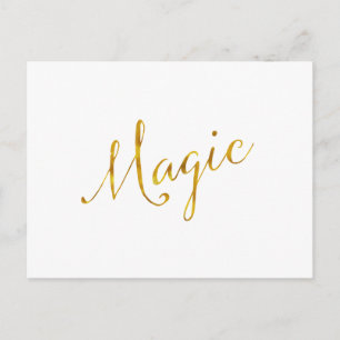 Magic Quote Faux Gold Foil Quotes Humour Sparkly Postcard