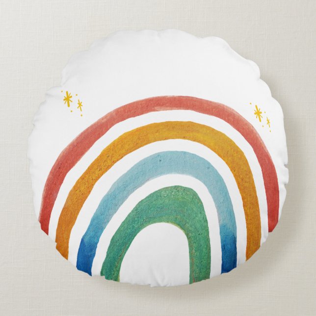 Magic Rainbow Round Pillow (Front)