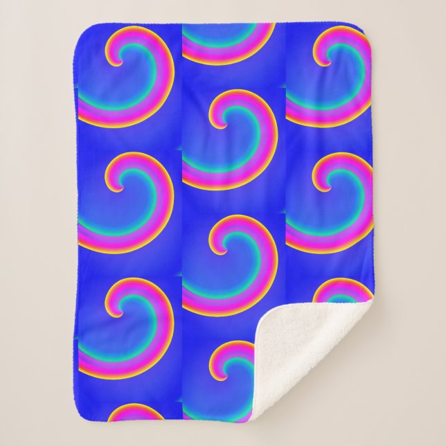 Magic Rainbow Wave Pink Purple Blanket (Front)