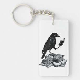 Magic Raven with Academic Books Keychain